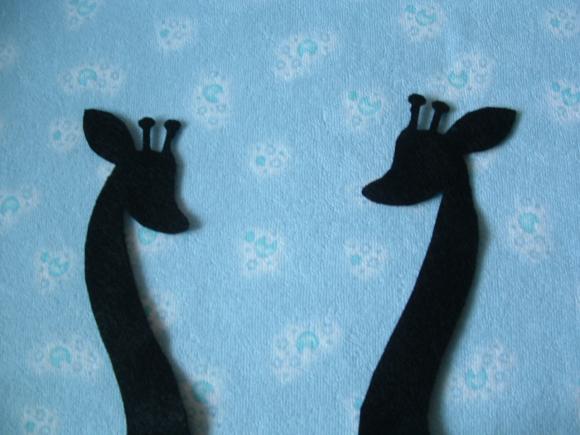 2 Giraffe Felt silhouette